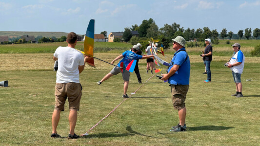 Lutz mit Moritz kurz vor dem Start