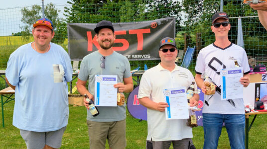 Die Gewinner - Schmitty (Veranstalter), Tjark (2.), Thorsten (Sieger) und Henri (3.) (v.l.n.r.)